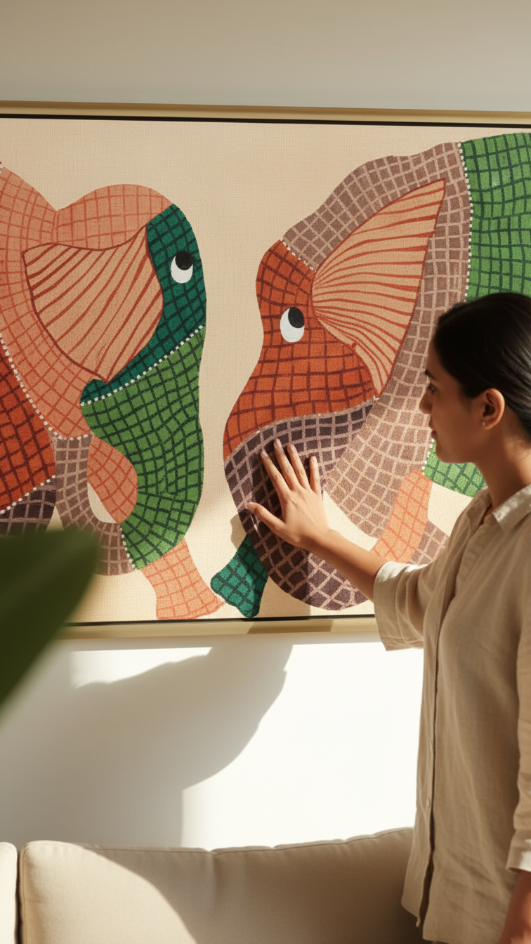 Pichwai elephant artwork